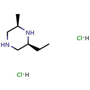 Chemical structure of (2S,6R)-2-ethyl-6-methyl-piperazine dihydrochloride , CAS 2920207-79-8, AChemBlock X190482