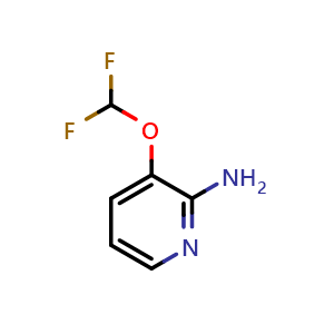 Chemical structure of 2-Amino-3-(difluoromethoxy)pyridine , CAS 947249-14-1, AChemBlock X190489
