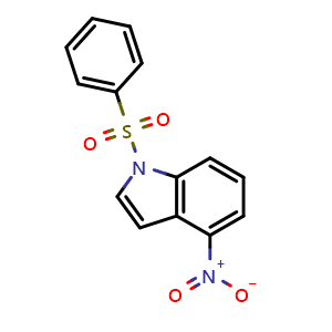 Chemical structure of 1-(benzenesulfonyl)-4-nitro-indole , CAS 850655-62-8, AChemBlock X190496