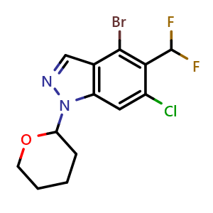 4-bromo-6-chloro-5-(difluoromethyl)-1-tetrahydropyran-2-yl-indazole