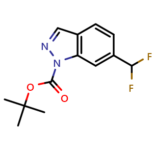 Chemical structure of tert-butyl 6-(difluoromethyl)indazole-1-carboxylate , CAS 2244582-63-4, AChemBlock X190503
