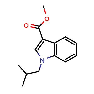 Chemical structure of methyl 1-isobutylindole-3-carboxylate , CAS 858515-85-2, AChemBlock X190510