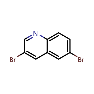 Chemical structure of 3,6-Dibromoquinoline , CAS 69268-39-9, AChemBlock X190536