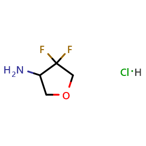 Chemical structure of 4,4-difluorotetrahydrofuran-3-amine hydrochloride , CAS 2408969-70-8, AChemBlock X190540