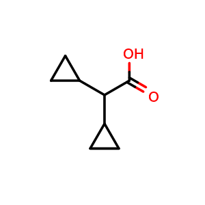 Chemical structure of 2,2-dicyclopropylacetic acid , CAS 23772-94-3, AChemBlock X190549