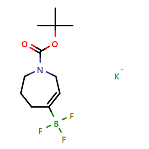 Chemical structure of potassium;(1-tert-butoxycarbonyl-2,3,4,7-tetrahydroazepin-5-yl)-trifluoro-boranuide , AChemBlock X190571