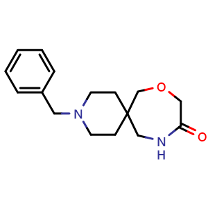 Chemical structure of 3-benzyl-8-oxa-3,11-diazaspiro[5.6]dodecan-10-one , CAS 2940954-87-8, AChemBlock X190575