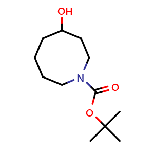 Chemical structure of tert-butyl 4-hydroxyazocane-1-carboxylate , CAS 2940961-12-4, AChemBlock X190576