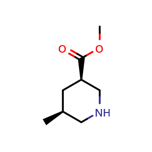 Chemical structure of methyl cis-5-methylpiperidine-3-carboxylate , CAS 1155662-40-0, AChemBlock X190583
