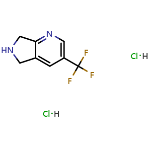 Chemical structure of 3-(trifluoromethyl)-6,7-dihydro-5H-pyrrolo[3,4-b]pyridine dihydrochloride , AChemBlock X190584