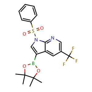 1-(benzenesulfonyl)-3-(4,4,5,5-tetramethyl-1,3,2-dioxaborolan-2-yl)-5-(trifluoromethyl)pyrrolo[2,3-b]pyridine