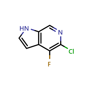 Chemical structure of 5-chloro-4-fluoro-1H-pyrrolo[2,3-c]pyridine , CAS 1260382-02-2, AChemBlock X190590