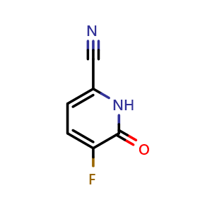 Chemical structure of 5-fluoro-6-oxo-1,6-dihydropyridine-2-carbonitrile , CAS 1239510-82-7, AChemBlock X190605