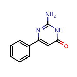 Chemical structure of 2-Amino-6-phenylpyrimidin-4(3H)-one , CAS 56741-94-7, AChemBlock X190630