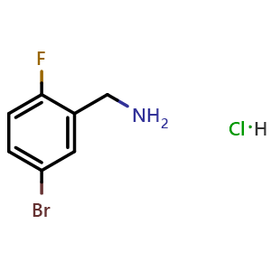 Chemical structure of 5-Bromo-2-fluorobenzylamine hydrochloride , CAS 202865-69-8, AChemBlock X190636