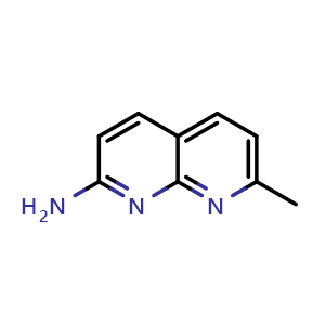 Chemical structure of 7-Methyl-1,8-naphthyridin-2-amine , CAS 1568-93-0, AChemBlock X190637