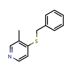 Chemical structure of 4-(benzylthio)-3-methylpyridine , CAS 2855941-76-1, AChemBlock X190648