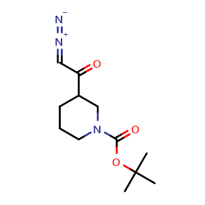 Chemical structure of tert-butyl 3-(2-diazoacetyl)piperidine-1-carboxylate , CAS 1796553-29-1, AChemBlock X190664