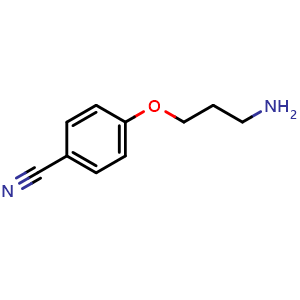 Chemical structure of 4-(3-Aminopropoxy)benzonitrile , CAS 116753-55-0, AChemBlock X190689