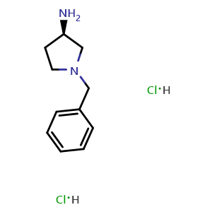 Chemical structure of (R)-(-)-3-Amino-1-benzylpyrrolidine dihydrochloride , CAS 215947-36-7, AChemBlock X190694