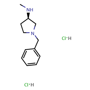 Chemical structure of (R)-(-)-1-Benzyl-3-(methylamino)pyrrolidine dihydrochloride , AChemBlock X190695