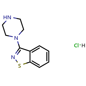 Chemical structure of 3-Piperazinobenzisothiazole hydrochloride , CAS 87691-88-1, AChemBlock X190698