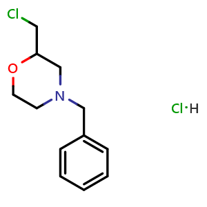 Chemical structure of 4-Benzyl-2-(chloromethyl)morpholine hydrochloride , CAS 75584-86-0, AChemBlock X190710
