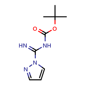 Chemical structure of N-Boc-pyrazole-1-carboxamidine , CAS 152120-61-1, AChemBlock X190726