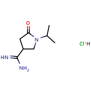 Chemical structure of 1-Isopropyl-2-oxopyrrolidine-4-carboxamidine hydrochloride , CAS 1272756-01-0, AChemBlock X190728