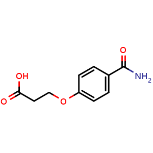 Chemical structure of 3-(4-Carbamoylphenoxy)propionic acid , CAS 111140-92-2, AChemBlock X190732