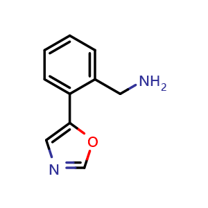 Chemical structure of 2-(5-Oxazolyl)benzylamine , CAS 1261268-75-0, AChemBlock X190733