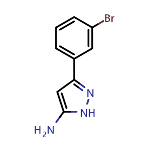 Chemical structure of 5-Amino-3-(3-bromophenyl)pyrazole , CAS 149246-81-1, AChemBlock X190741