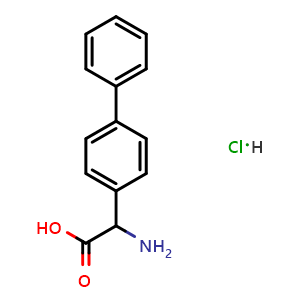 Chemical structure of 2-Amino-2-(4-biphenylyl)acetic acid hydrochloride , CAS 885498-71-5, AChemBlock X190745