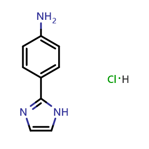 Chemical structure of 4-(2-Imidazolyl)aniline hydrochloride , CAS 1261269-05-9, AChemBlock X190750