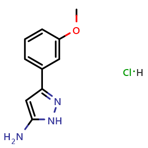Chemical structure of 5-Amino-3-(3-methoxyphenyl)pyrazole hydrochloride , CAS 1025447-42-0, AChemBlock X190754