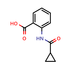 Chemical structure of 2-[(Cyclopropylcarbonyl)amino]benzoic acid , CAS 40057-21-4, AChemBlock X190768