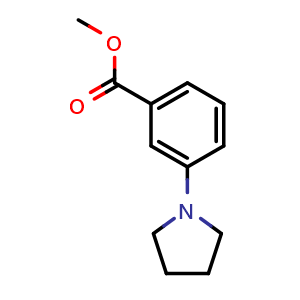 Chemical structure of Methyl 3-(1-Pyrrolidinyl)benzoate , CAS 186086-71-5, AChemBlock X190775