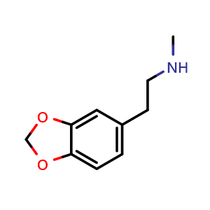 Chemical structure of 5-[2-(Methylamino)ethyl]-1,3-benzodioxole , CAS 451-77-4, AChemBlock X190782