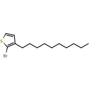Chemical structure of 2-Bromo-3-decylthiophene , CAS 144012-09-9, AChemBlock X190802