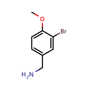 Chemical structure of 3-Bromo-4-methoxybenzylamine , CAS 247254-47-3, AChemBlock X190811