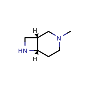 Chemical structure of (1R,6S)-3-Methyl-3,7-diazabicyclo[4.2.0]octane , CAS 1932110-29-6, AChemBlock X190819