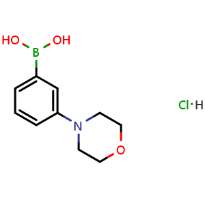 Chemical structure of 3-Morpholinophenylboronic acid hydrochloride , CAS 863248-20-8, AChemBlock X190820