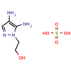 Chemical structure of 4,5-Diamino-1-pyrazoleethanol Sulfate , CAS 155601-30-2, AChemBlock X190828