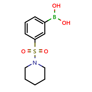 Chemical structure of 3-(1-Piperidinylsulfonyl)phenylboronic acid , CAS 690662-96-5, AChemBlock X190840