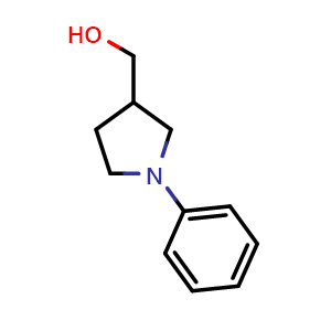 Chemical structure of (1-Phenyl-3-pyrrolidyl)methanol , CAS 99858-80-7, AChemBlock X190862