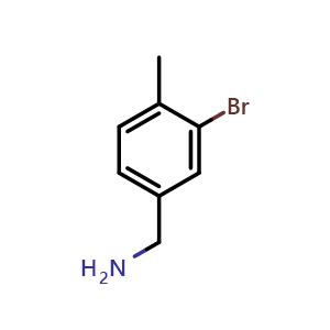 Chemical structure of 3-Bromo-4-methylbenzylamine , CAS 1177558-32-5, AChemBlock X190871