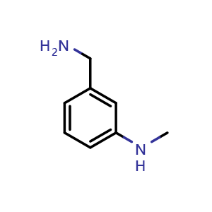Chemical structure of 3-(Aminomethyl)-N-methylaniline , CAS 768343-60-8, AChemBlock X190875