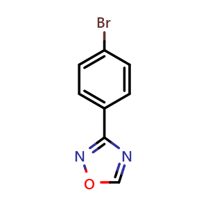 Chemical structure of 3-(4-Bromophenyl)-1,2,4-oxadiazole , CAS 16013-07-3, AChemBlock X190878