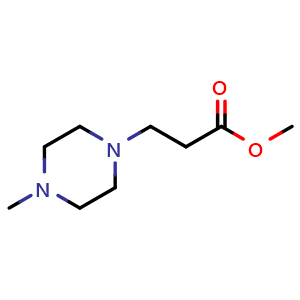 Chemical structure of Methyl 3-(4-Methyl-1-piperazinyl)propanoate , CAS 33544-40-0, AChemBlock X190899