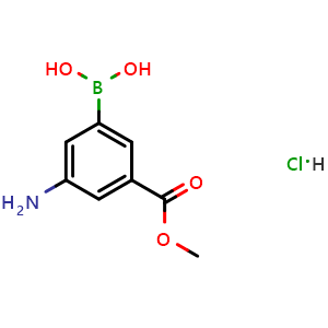 Chemical structure of 3-Amino-5-(methoxycarbonyl)phenylboronic acid hydrochloride , AChemBlock X190902